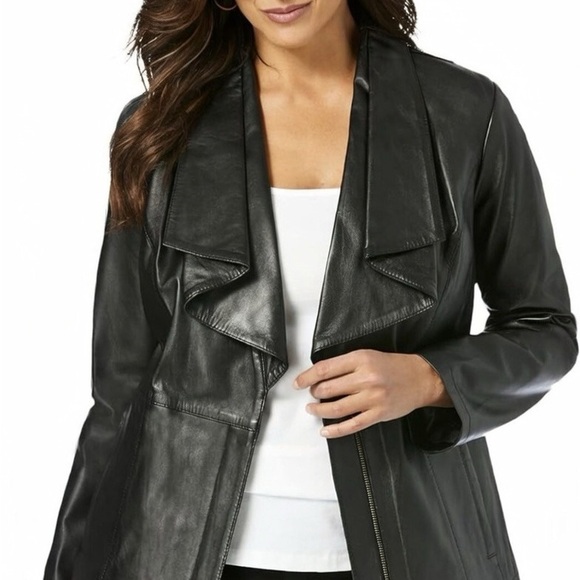 NEW Women's Black Leather Jacket - Picture 9 of 9